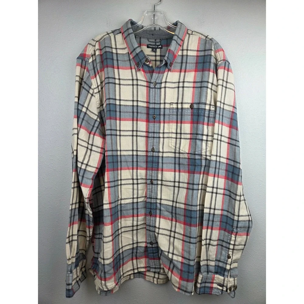 Toad&Co Mens Airsmyth Long Sleve Button Down Shirt‎ Size XL Plaid T2241915